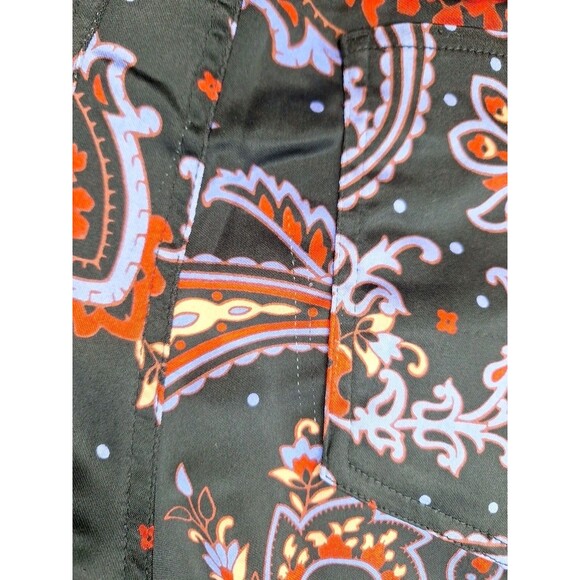 WeWoreWhat Danielle Bernstein Womens Pants Black Paisley Ankle Flare Size 26 - Picture 8 of 10